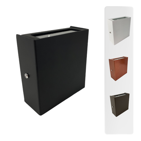 Luminária Arandela Lisa 2 Foco Parede Externa C/ Lampada Led:Preto