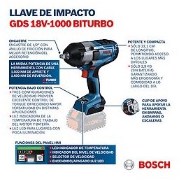 Chave de Impacto Biturbo 18V GDS 18V-1000 - 2