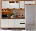 Ver imagem 1 de Cozinha Modulada Ravena 4 Peças com Balcão 120m com Tampo MDP - Freijó UV/Off Acetindo Poliman