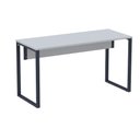 Ver imagem 1 de Mesa Escritório P25 Tub Pandin 134 Cm (larg) Tampo Mdp Cinza Pé Aço Tubular Azul Del Rey
