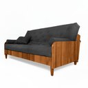 Ver imagem 1 de Sofá Cama Paris Ii Ripado Acquablock Madeira Maciça Natural - Preto