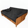Sofá Cama Paris Ii Ripado Acquablock Madeira Maciça Natural - Preto - 3