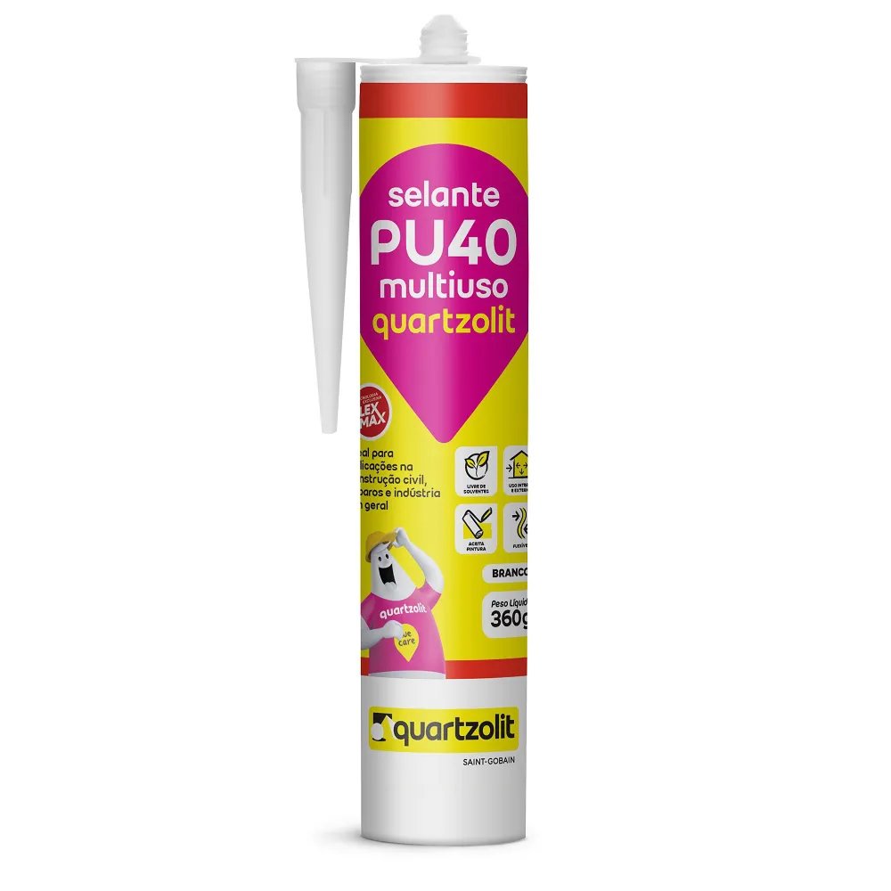 Kit 12 Adesivo Selante Pu40 Multiuso Branco 360g Quartzolit - 2