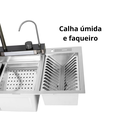 Ver imagem 3 de Cuba Cozinha Gourmet Aço Inox 304 Multifuncional com Calha