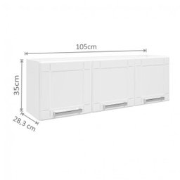 Armário Aéreo 3 Portas 35cmx105cm Múltipla Bertolini - 3
