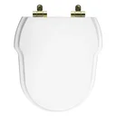 Ver imagem 1 de Assento Sanitário Poliéster Soft Close Hampton Branco para vaso Incepa com Ferragem Dourada