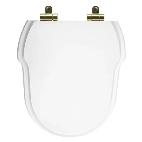 Assento Sanitário Poliéster Soft Close Hampton Branco para vaso Incepa com Ferragem Dourada