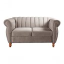 Ver imagem 2 de Sofá Realeza 4 Lugares 250cm Caramelo Veludo Fixo Bella Decor