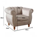 Ver imagem 3 de Sofá Realeza 4 Lugares 250cm Caramelo Veludo Fixo Bella Decor