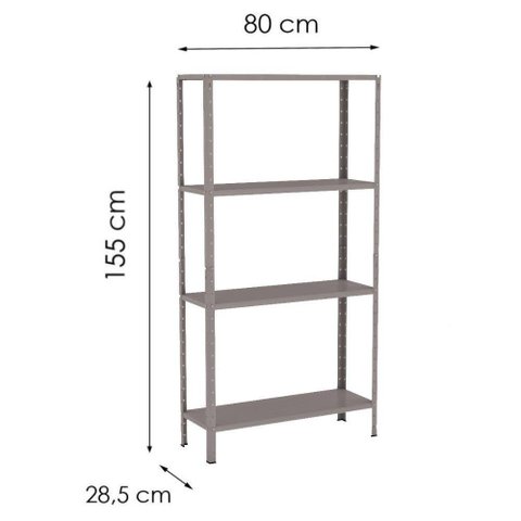 Estante Aço 4 Prateleiras Eaf006 Cinza