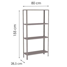 Estante Aço 4 Prateleiras Eaf006 Cinza - 1 Estante Aço 4 Prateleiras Eaf006 Cinza - 1