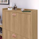 Ver imagem 5 de Sapateira Hall Entrada 2 Gaveta Basculante Puxador Concha Banco Prateleira Porta Sapatos Sala Quarto