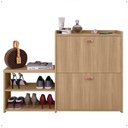 Ver imagem 1 de Sapateira Hall Entrada 2 Gaveta Basculante Puxador Concha Banco Prateleira Porta Sapatos Sala Quarto