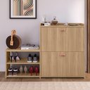 Ver imagem 2 de Sapateira Hall Entrada 2 Gaveta Basculante Puxador Concha Banco Prateleira Porta Sapatos Sala Quarto