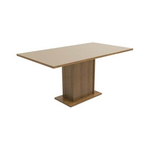Mesa Madesa Retangular Tampo de Madeira 5275 Rustic/Crema Cor:Rustic/Crema
