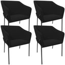 Ver imagem 1 de Kit 4 Cadeiras para Sala de Jantar Estar Living Olívia L02 Suede Preto - Lyam Decor