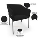 Ver imagem 4 de Kit 4 Cadeiras para Sala de Jantar Estar Living Olívia L02 Suede Preto - Lyam Decor