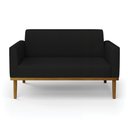 Ver imagem 6 de Poltrona Namoradeira Decorativa Isabella Pés Fixo em Madeira Preto Linho Preto G19 - Gran Belo