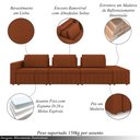 Ver imagem 3 de Sofá Ilha com Encosto e Almofadas Móveis Olimpo 395cm Modulado Linho Terracota G45 - Gran Belo