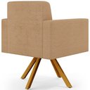 Ver imagem 7 de Poltrona Decorativa Giratória Base de Madeira Helô L02 Bouclê Mostarda - Lyam Decor