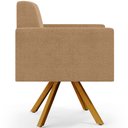 Ver imagem 6 de Poltrona Decorativa Giratória Base de Madeira Helô L02 Bouclê Mostarda - Lyam Decor