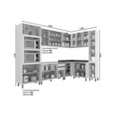 Ver imagem 2 de Cozinha Modulada Henn Connect 10 Peças (3aéreos+3balcões+2paneleiros+2complementos) C5p70 Duna-