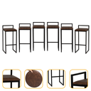 Ver imagem 1 de Kit 6 Banqueta Quadrada Preta para Balcão Ilha Cozinha Gourmet Bancada Piscina Bares Àrea de Lazer