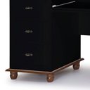 Ver imagem 4 de Escrivaninha 6 Gavetas Suporte de Teclado e Divisor de Ambiente 50606 Linz Móveis - Preto/imbuia