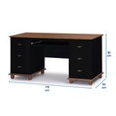 Ver imagem 6 de Escrivaninha 6 Gavetas Suporte de Teclado e Divisor de Ambiente 50606 Linz Móveis - Preto/imbuia