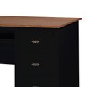 Ver imagem 5 de Escrivaninha 6 Gavetas Suporte de Teclado e Divisor de Ambiente 50606 Linz Móveis - Preto/imbuia