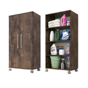 Ver imagem 4 de Armario Lavanderia Michele 2 Pts 1,10m com Rodinhas Chocolate