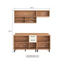 Ver imagem 2 de Cozinha Completa Modulada 4 Peças 190x220 cm Amadeirado Off White Casamia