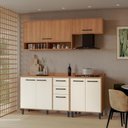 Ver imagem 3 de Cozinha Completa Modulada 4 Peças 190x220 cm Amadeirado Off White Casamia