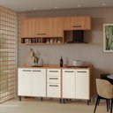 Ver imagem 3 de Cozinha Completa Modulada 4 Peças 190x220 cm Amadeirado Off White Casamia