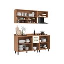 Ver imagem 4 de Cozinha Completa Modulada 4 Peças 190x220 cm Amadeirado Off White Casamia
