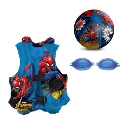 Kit Infantil Homem Aranha (spider-man) Marvel Colete+bóia+óculos - 1