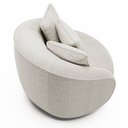 Ver imagem 5 de Poltrona Decorativa Sala de Estar Base Giratória em Aço Witta M03 Bouclê Branco - Lyam Decor