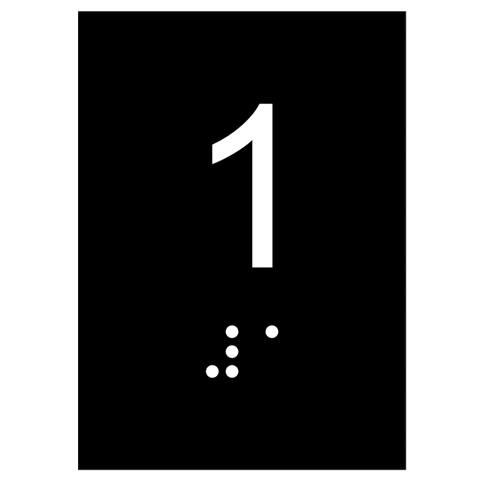 Kit 10 Placas Braile Ps do 1° Andar Elevador Preto