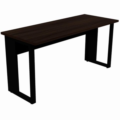 Mesa Retangular Pé Quadro Linha Versa Málaga Preto para Escritório