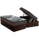 Ver imagem 1 de Cama Box Baú Solteiro: Colchão Molas Ortobom Superpocket Fort Tech Iso + Base Crc Suede Brown(