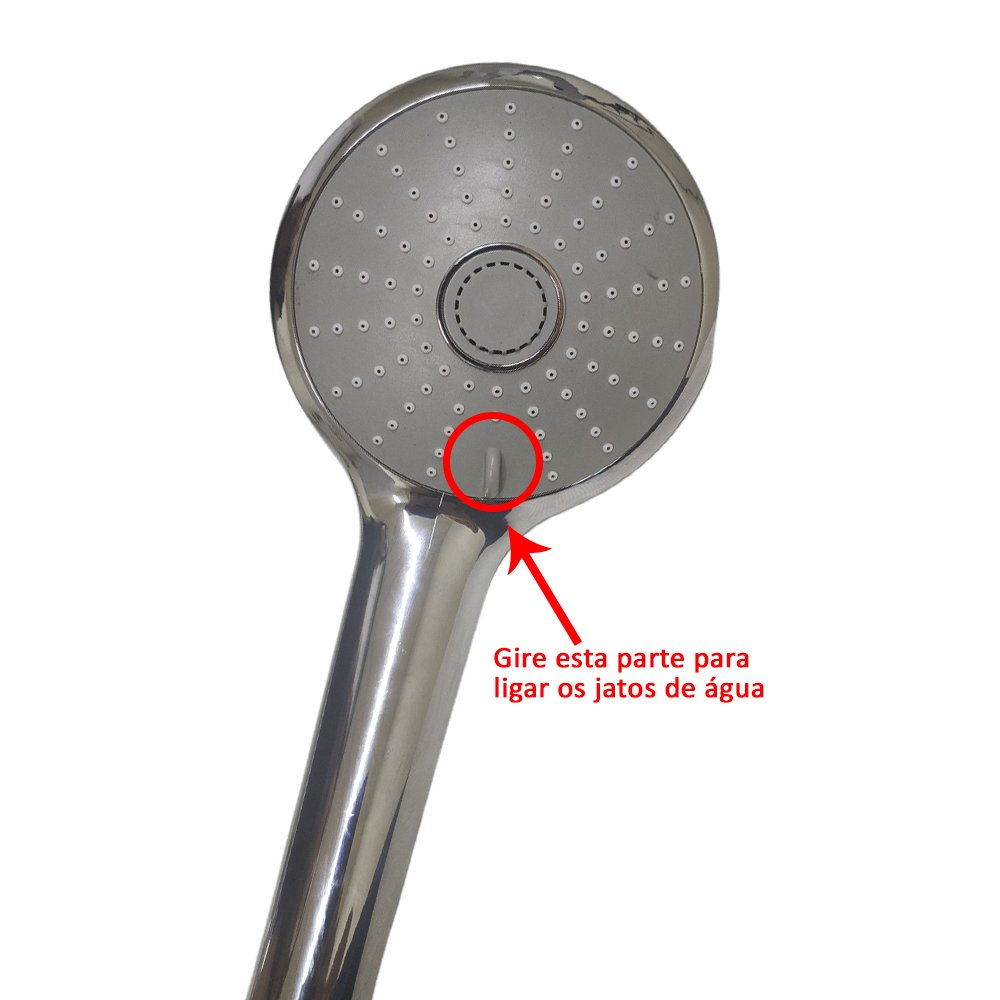 Ducha Chuveiro de Mão Com Suporte Ajustavel Saboneteira Flexivel Banheiro Casa - 10