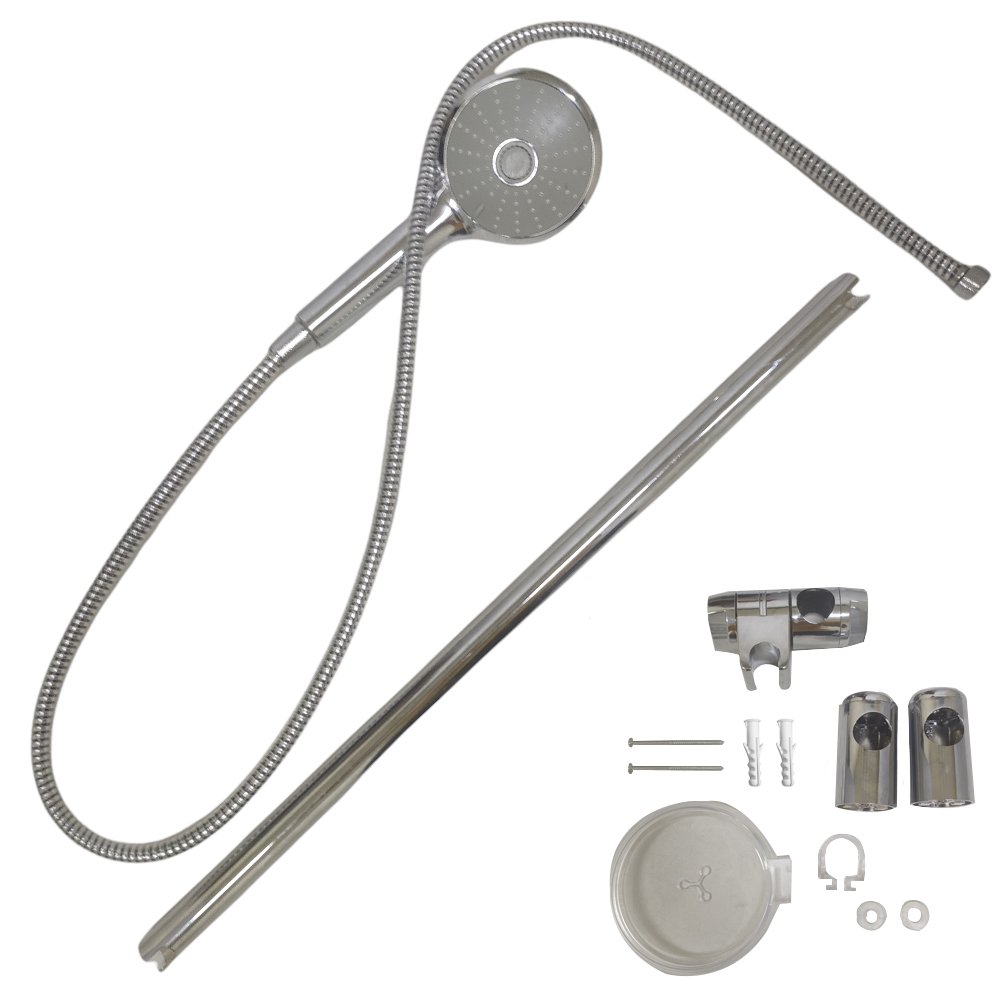 Ducha Chuveiro de Mão Com Suporte Ajustavel Saboneteira Flexivel Banheiro Casa - 8