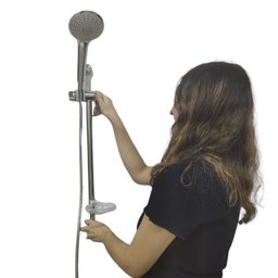 Ducha Chuveiro de Mão Com Suporte Ajustavel Saboneteira Flexivel Banheiro Casa - 3
