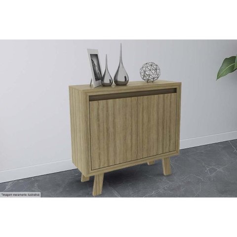 Aparador Sala ME4187 2 Portas 87cm Amêndoa Tecnomobili