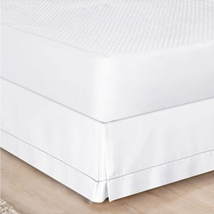 Saia para Cama Box Casal Padrão Ponto Palito 1 Peça Branco