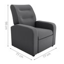 Ver imagem 2 de Poltrona Reclinável Decorativa Sophia Veludo Light Cinza