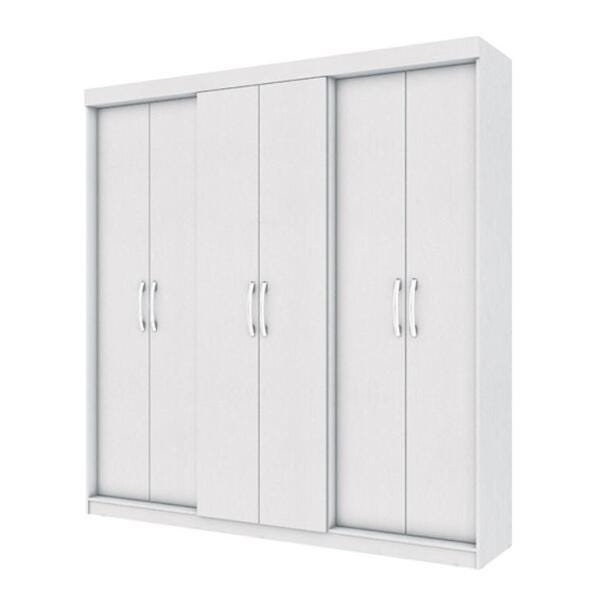 Guarda-roupa Branco 6 Portas Casal Édez Pine - 2