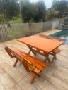 Ver imagem 1 de Mesa para Área Externa com 2 Bancos Madeira Maciça 120x80cm Kit Churrasco Mel