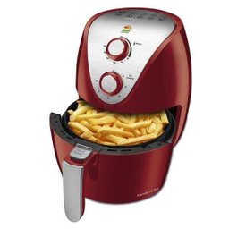Fritadeira Sem Óleo Air Fryer Mondial Family, Controle de Temperatura, 1500W, 3,5L, Vermelho/Inox - 1 Fritadeira Sem Óleo Air Fryer Mondial Family, Controle de Temperatura, 1500W, 3,5L, Vermelho/Inox - 1