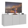 Rack para Tv até 32 Polegadas com 3 Portas Suspenso Multimóveis Mp1066 Branco - 1